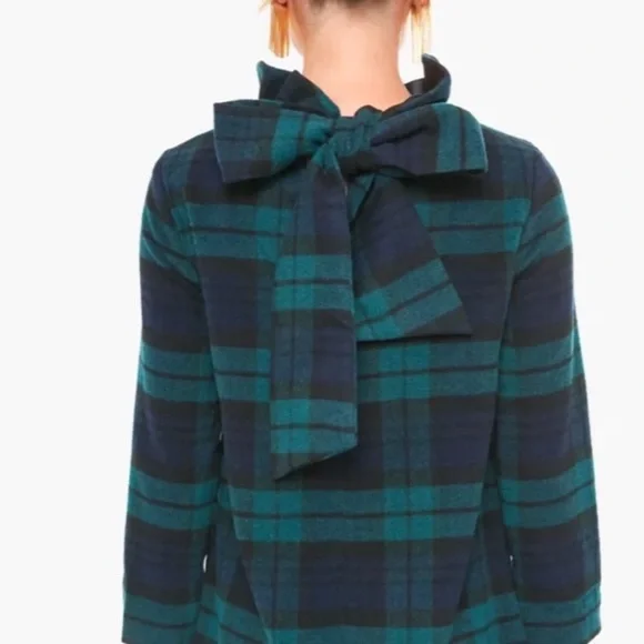 Tuckernuck NEW Blackwatch Daphne Plaid Wool Blend Long Sleeve Mini Dress Medium - Picture 2 of 7